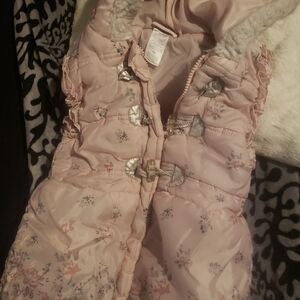 Floral Pink Puffer Vest